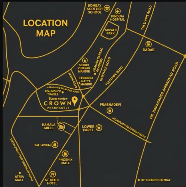 Rustomjee Crown Location Map